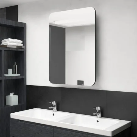 Armario de baño con espejo negro 60x11x80 cm de vidaXL, Tocadores de baño - Ref: Foro24-326503, Precio: 120,75 €, Descuento: %