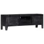 Mueble para TV de madera maciza de mango negro 118x30x40 cm en Armarios y almacenamiento | Comprar online en Foru.es