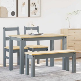 Juego de comedor Panama 4 pzas madera maciza de pino gris de , muebles para cocinas y comedores - Ref: Foro24-3345168, Precio...