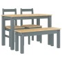 Juego de comedor Panama 4 pzas madera maciza de pino gris de , muebles para cocinas y comedores - Ref: Foro24-3345168, Precio...
