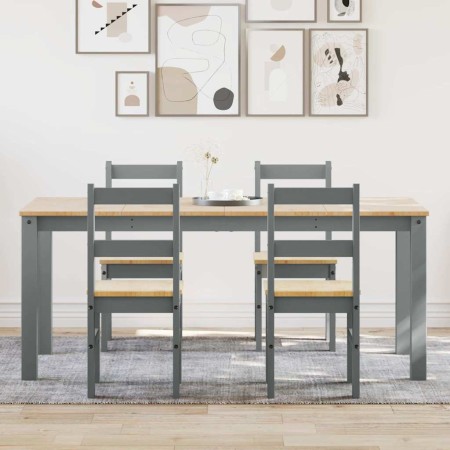 Juego de comedor Panama 5 pzas madera maciza de pino gris de , muebles para cocinas y comedores - Ref: Foro24-3345189, Precio...