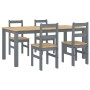 Juego de comedor Panama 5 pzas madera maciza de pino gris de , muebles para cocinas y comedores - Ref: Foro24-3345189, Precio...