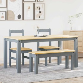 Juego de comedor Panama 4 pzas madera maciza de pino gris de , muebles para cocinas y comedores - Ref: Foro24-3345177, Precio...