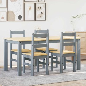 Juego de comedor Panama 5 pzas madera maciza de pino gris de , muebles para cocinas y comedores - Ref: Foro24-3345180, Precio...
