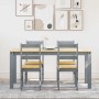 Juego de comedor Panama 5 pzas madera maciza de pino gris de , muebles para cocinas y comedores - Ref: Foro24-3345180, Precio...