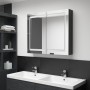 Armario de baño con espejo LED negro brillante 80x12x68 cm de vidaXL, Tocadores de baño - Ref: Foro24-326512, Precio: 175,12 ...