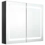 Armario de baño con espejo LED negro brillante 80x12x68 cm de vidaXL, Tocadores de baño - Ref: Foro24-326512, Precio: 187,15 ...
