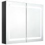 Armario de baño con espejo LED negro brillante 80x12x68 cm de vidaXL, Tocadores de baño - Ref: Foro24-326512, Precio: 175,12 ...