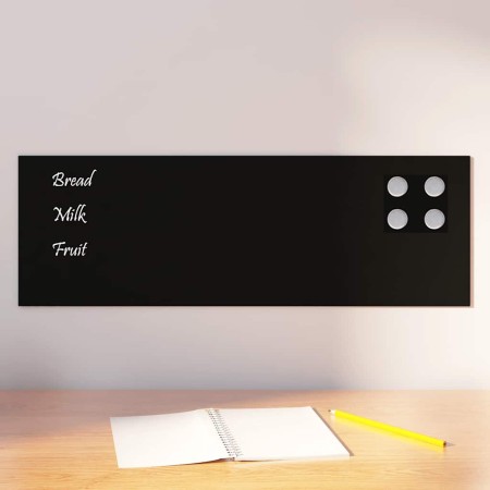 Pizarra magnética de pared vidrio templado negro 60x20 cm de , Pizarras blancas - Ref: Foro24-4008616, Precio: 20,34 €, Descu...