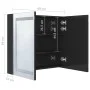 Armario de baño con espejo LED negro brillante 80x12x68 cm de vidaXL, Tocadores de baño - Ref: Foro24-326512, Precio: 187,15 ...