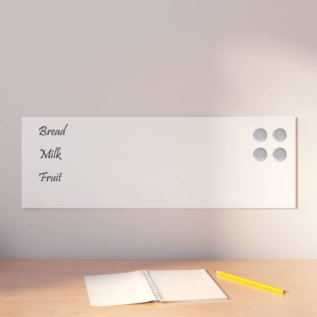 Pizarra magnética de pared vidrio templado blanco 60x20 cm de , Pizarras blancas - Ref: Foro24-4008635, Precio: 21,14 €, Desc...