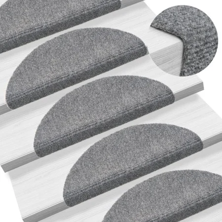 Alfombrillas de escalera autoadhesivas 10 uds gris 56x17x3 cm de vidaXL, Alfombrillas para escalones - Ref: Foro24-149681, Pr...