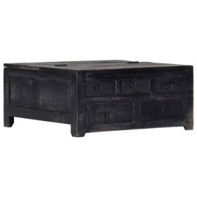 Mesa de centro madera maciza de mango negro 65x65x30 cm en Armarios y almacenamiento | Comprar online en Foru.es