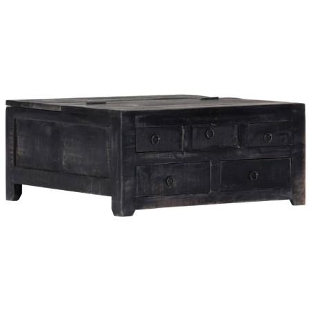 Mesa de centro madera maciza de mango negro 65x65x30 cm en Armarios y almacenamiento | Comprar online en Foru.es