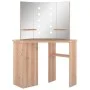 Corner dressing table with LED oak 111x54x141.5 cm by vidaXL, Bedroom Dressers - Ref: Foro24-326533, Price: 172,69 €, Discoun...