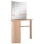 Corner dressing table with LED oak 111x54x141.5 cm by vidaXL, Bedroom Dressers - Ref: Foro24-326533, Price: 172,69 €, Discoun...