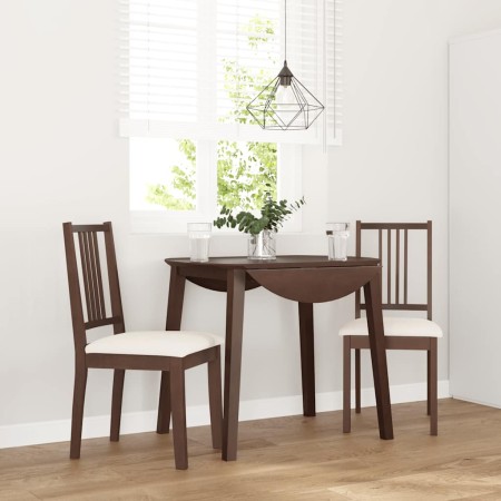 Sillas de comedor con cojines 2 uds madera maciza marrón caucho de , Sillas de comedor - Ref: Foro24-4102395, Precio: 94,85 €...