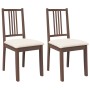 Sillas de comedor con cojines 2 uds madera maciza marrón caucho de , Sillas de comedor - Ref: Foro24-4102395, Precio: 94,85 €...