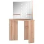 Corner dressing table with LED oak 111x54x141.5 cm by vidaXL, Bedroom Dressers - Ref: Foro24-326533, Price: 172,69 €, Discoun...