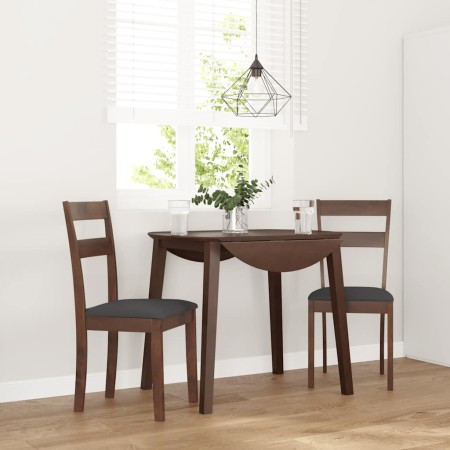 Sillas de comedor con cojines 2 uds madera maciza marrón caucho de , Sillas de comedor - Ref: Foro24-4102381, Precio: 97,53 €...