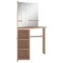 Corner dressing table with LED oak 111x54x141.5 cm by vidaXL, Bedroom Dressers - Ref: Foro24-326533, Price: 172,69 €, Discoun...