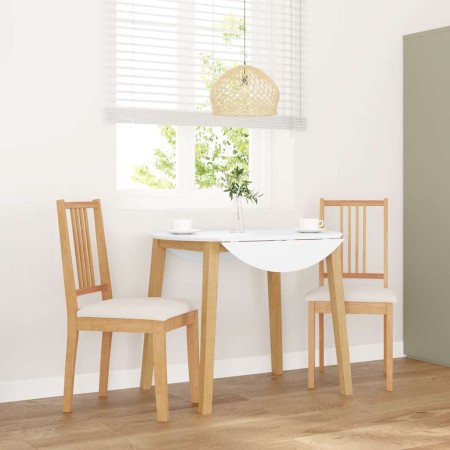 Sillas de comedor con cojines 2uds madera maciza natural caucho de , Sillas de comedor - Ref: Foro24-4102397, Precio: 123,41 ...