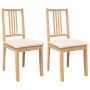 Sillas de comedor con cojines 2uds madera maciza natural caucho de , Sillas de comedor - Ref: Foro24-4102397, Precio: 123,41 ...