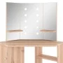Tocador de esquina con LED roble 111x54x141,5 cm de vidaXL, Tocadores para dormitorios - Ref: Foro24-326533, Precio: 172,69 €...