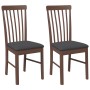 Sillas de comedor con cojines 2 uds madera maciza marrón caucho de , Sillas de comedor - Ref: Foro24-4102500, Precio: 124,41 ...