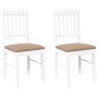 Sillas de comedor con cojines 2uds madera maciza blanco caucho de , Sillas de comedor - Ref: Foro24-4102432, Precio: 103,29 €...