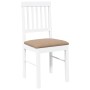 Sillas de comedor con cojines 2uds madera maciza blanco caucho de , Sillas de comedor - Ref: Foro24-4102432, Precio: 103,29 €...