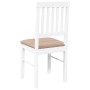 Sillas de comedor con cojines 2uds madera maciza blanco caucho de , Sillas de comedor - Ref: Foro24-4102432, Precio: 103,29 €...
