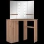 Corner dressing table with LED oak 111x54x141.5 cm by vidaXL, Bedroom Dressers - Ref: Foro24-326533, Price: 172,69 €, Discoun...