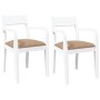 Sillas de comedor con cojines 2uds madera maciza blanco caucho de , Sillas de comedor - Ref: Foro24-4102514, Precio: 174,88 €...