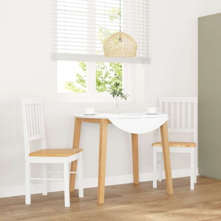 Sillas de comedor 2 unidades madera maciza de caucho blanco de , Sillas de comedor - Ref: Foro24-4102430, Precio: 107,31 €, D...