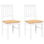 Sillas de comedor 2 unidades madera maciza de caucho blanco de , Sillas de comedor - Ref: Foro24-4102430, Precio: 107,31 €, D...
