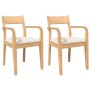 Sillas de comedor con cojines 2uds madera maciza natural caucho de , Sillas de comedor - Ref: Foro24-4102509, Precio: 217,63 ...