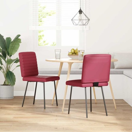 Sillas de comedor 2 unidades cuero sintético rojo tinto de , Sillas de comedor - Ref: Foro24-4101169, Precio: 87,58 €, Descue...