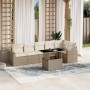 Set sofás de jardín 7 piezas y cojines ratán sintético beige en Conjuntos de jardín | Comprar online en Foru.es
