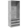 Armario de madera de ingeniería gris hormigón 80x50x200 cm de , Armarios roperos - Ref: Foro24-3307750, Precio: 145,38 €, Des...