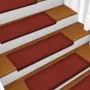 Alfombrillas de escalera 5 unidades rojo burdeos 65x21x4 cm de vidaXL, Alfombrillas para escalones - Ref: Foro24-149730, Prec...