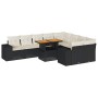 Set sofás jardín y cojines 10 pzas ratán sintético acacia negro de , Conjuntos de jardín - Ref: Foro24-3327416, Precio: 658,1...