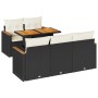 Set sofás jardín y cojines 6 pzas ratán sintético acacia negro de , Conjuntos de jardín - Ref: Foro24-3327437, Precio: 420,17...
