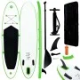 Juego de tabla de paddle surf hinchable verde y blanco de vidaXL, Paddleboards - Ref: Foro24-92732, Precio: 222,45 €, Descuen...