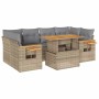 Set sofás jardín y cojines 7 pzas ratán sintético acacia beige de , Conjuntos de jardín - Ref: Foro24-3327566, Precio: 533,56...