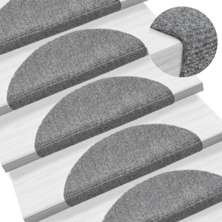 Alfombrillas de escaleras autoadhesivas 5 uds gris 56x17x3 cm de vidaXL, Alfombrillas para escalones - Ref: Foro24-149680, Pr...