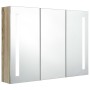 Mueble de baño con espejo LED color roble 89x14x62 cm de vidaXL, Tocadores de baño - Ref: Foro24-326529, Precio: 166,13 €, De...