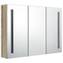 Mueble de baño con espejo LED color roble 89x14x62 cm de vidaXL, Tocadores de baño - Ref: Foro24-326529, Precio: 166,13 €, De...