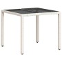 Set comedor jardín 5 pzas cojines ratán sintético vidrio blanco de , Conjuntos de jardín - Ref: Foro24-3278580, Precio: 354,3...