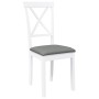 Sillas de comedor con cojines 2uds madera maciza blanco caucho de , Sillas de comedor - Ref: Foro24-4102405, Precio: 114,96 €...